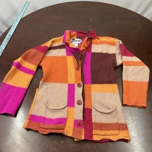 Together Colorblock Teddy Jacket - Orange, Pink, Brown, Cream
